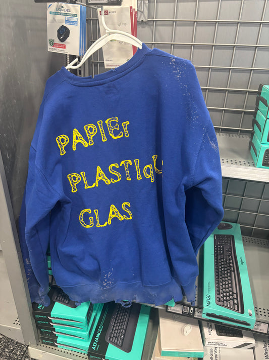 I RECYCLE BIN CREWNECK SWEATSHIRT (DISTRESSED) BEST BINS (CYBER MONDAY)