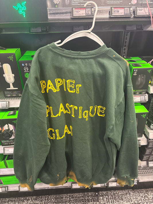 I RECYCLE BIN CREWNECK SWEATSHIRT (DISTRESSED) GREENBAY (CYBER MONDAY)